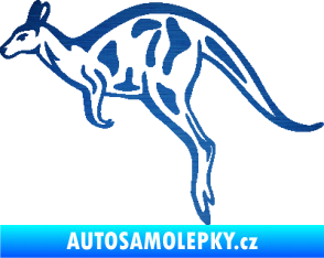 Samolepka Klokan 004 levá škrábaný kov modrý