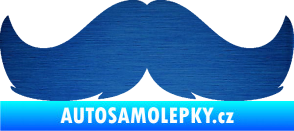 Samolepka Knír 002 movember škrábaný kov modrý