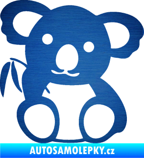 Samolepka Koala 001 pravá škrábaný kov modrý