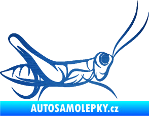 Samolepka Kobylka 001 pravá škrábaný kov modrý