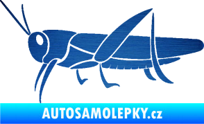Samolepka Kobylka 002 levá škrábaný kov modrý