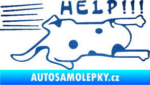 Samolepka Kočka Help samolepka na bok  škrábaný kov modrý