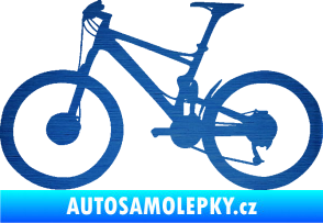 Samolepka Kolo 001 levá - (horské kolo) škrábaný kov modrý