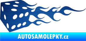 Samolepka Kostky 002 levá škrábaný kov modrý