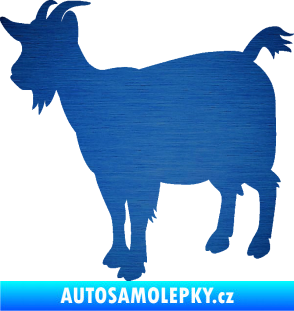 Samolepka Koza 001 levá škrábaný kov modrý
