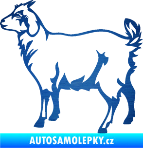 Samolepka Koza 002 levá škrábaný kov modrý