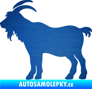 Samolepka Kozel 008 levá silueta škrábaný kov modrý