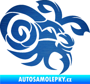 Samolepka Kozoroh 003 pravá škrábaný kov modrý