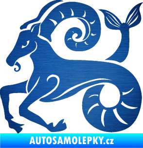 Samolepka Kozoroh 005 levá škrábaný kov modrý