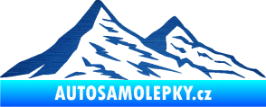 Samolepka Krajina hory 009 pravá škrábaný kov modrý