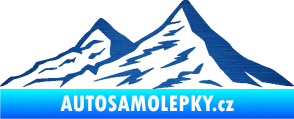 Samolepka Krajina hory 009 levá škrábaný kov modrý