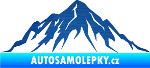 Samolepka Krajina hory 010 levá škrábaný kov modrý