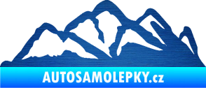 Samolepka Krajina hory 013 pravá škrábaný kov modrý
