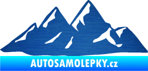 Samolepka Krajina hory 014 pravá škrábaný kov modrý