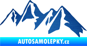 Samolepka Krajina hory 015 pravá škrábaný kov modrý