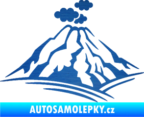 Samolepka Krajina hory 018 levá škrábaný kov modrý