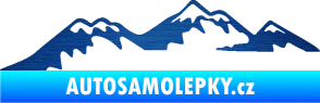 Samolepka Krajina hory 020 levá škrábaný kov modrý