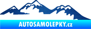 Samolepka Krajina hory 020 pravá škrábaný kov modrý