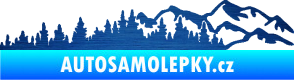 Samolepka Krajina hory 030 pravá škrábaný kov modrý