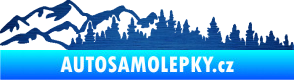 Samolepka Krajina hory 030 levá škrábaný kov modrý