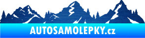 Samolepka Krajina hory 035 levá škrábaný kov modrý