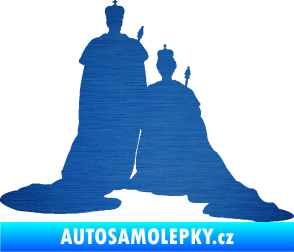 Samolepka Král a královna  škrábaný kov modrý
