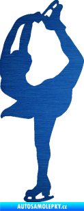 Samolepka Krasobruslení 003 levá krasobruslařka škrábaný kov modrý