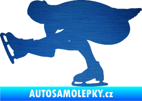 Samolepka Krasobruslení 007 levá krasobruslařka škrábaný kov modrý