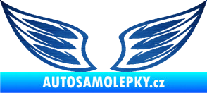 Samolepka Křídla 001  škrábaný kov modrý