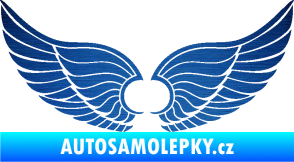 Samolepka Křídla 007 škrábaný kov modrý