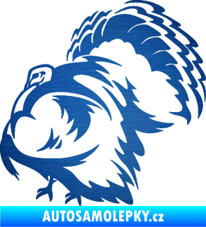 Samolepka Krocan 001 levá škrábaný kov modrý