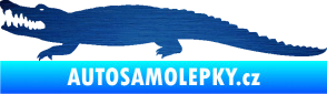 Samolepka Krokodýl 002 levá škrábaný kov modrý
