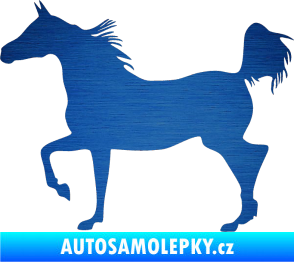 Samolepka Kůň 009 levá škrábaný kov modrý