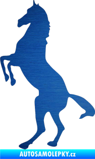 Samolepka Kůň 013 levá na zadních škrábaný kov modrý