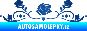 Samolepka Květina dekor 039 růžičky škrábaný kov modrý