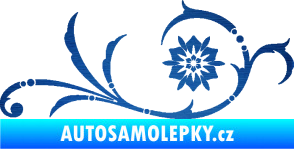 Samolepka Květina dekor 040 pravá škrábaný kov modrý