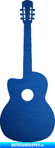 Samolepka Kytara akustická škrábaný kov modrý