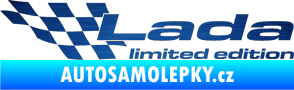 Samolepka Lada limited edition levá škrábaný kov modrý