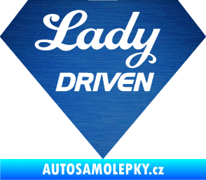Samolepka Lady driven diamant škrábaný kov modrý