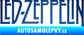 Samolepka Led Zeppelin škrábaný kov modrý