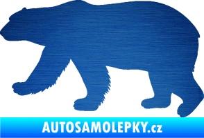Samolepka Lední medvěd 002 levá škrábaný kov modrý