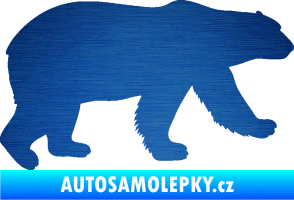 Samolepka Lední medvěd 002 pravá škrábaný kov modrý