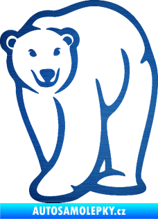 Samolepka Lední medvěd 004 levá škrábaný kov modrý
