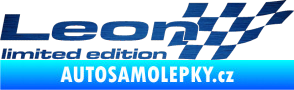 Samolepka Leon limited edition pravá škrábaný kov modrý
