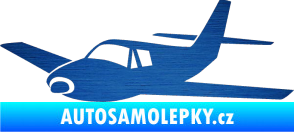 Samolepka Letadlo 001 levá škrábaný kov modrý