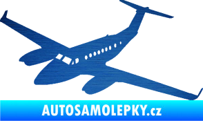 Samolepka Letadlo 010 levá škrábaný kov modrý