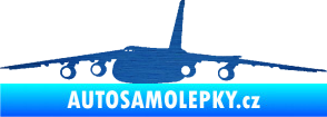 Samolepka Letadlo 015 levá škrábaný kov modrý