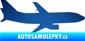 Samolepka Letadlo 019 pravá Boeing 737 škrábaný kov modrý