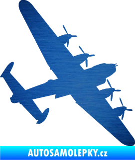 Samolepka Letadlo 022 pravá bombarder Lancaster škrábaný kov modrý