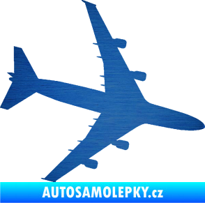 Samolepka letadlo 023 pravá Jumbo Jet škrábaný kov modrý
